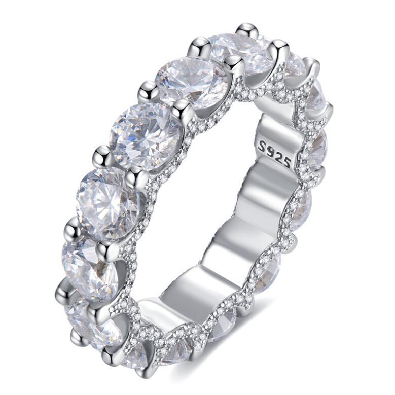 Choucong Brand Designer Gorgeous Sparkling Luxury Jewelry Wedding Rings Real 100% 925 Sterling Silver Round Cut White Moissanite Diamond Women Engagem