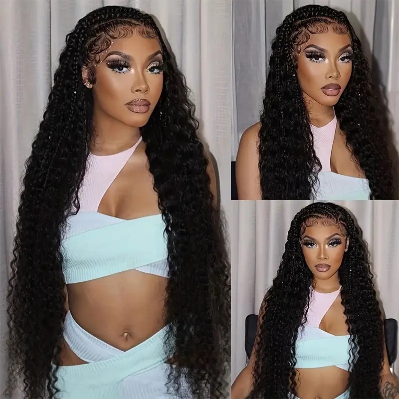 Wholesale High Definition European And American Fashion Wigs African Hot Selg Front 13*4 Lace Small Curly Hair Wig Natural Black