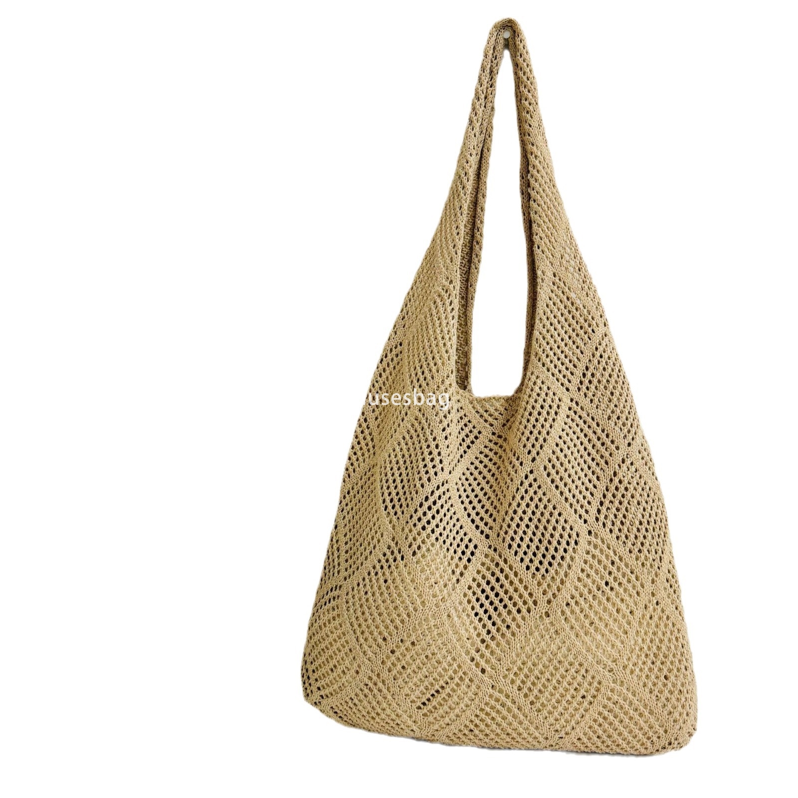 New minimalist and atmospheric woolen knitted bag woven bag shoulder bag large capacity tote bag bohemian beach travel handbag