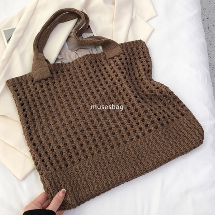 New Knitted Knitted Bag Knitted Bag Commuter Essential Shoulder Bag Large Capacity Tote Bag Bohemian Style Handbag Women Bag