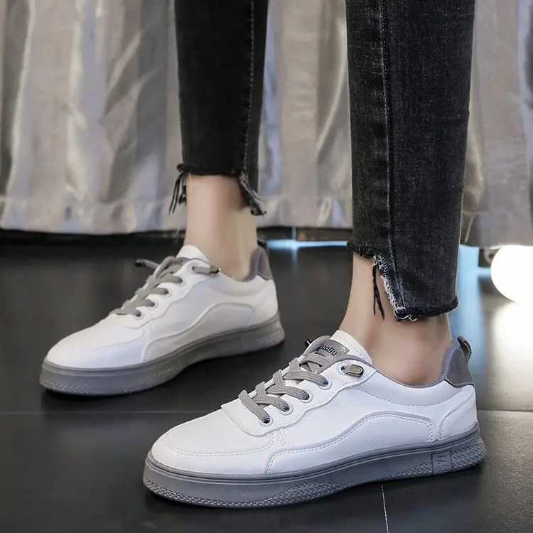 lace-up Women Comfort pu Sneakers leather Casual Shoes Woman White Sneaker Womens Flats atillas Mujer Tenis Feminino PINK 2