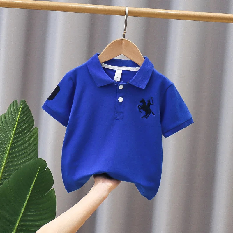 Kids T Shirt for Boys Short Sleeve Polo Shirts Boy Girls Sports Tee Baby Tops Korea Fashion Children School Clothing 2-14y 240601