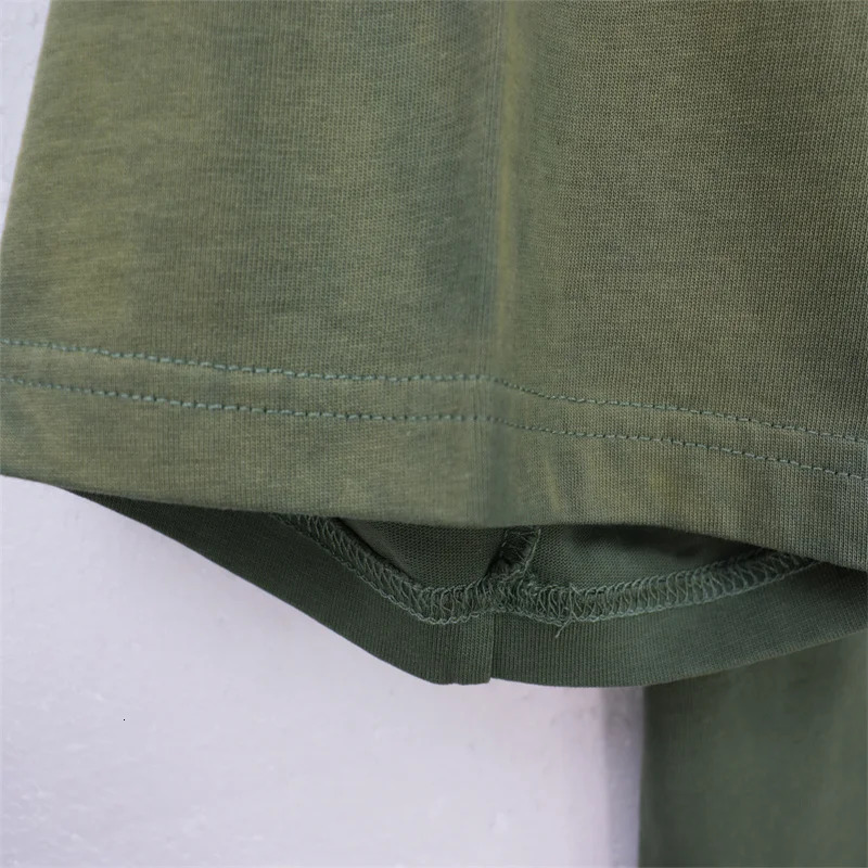 Who Decisions War Eagle Pattern Washed Old Letter Printed T-shirt Cotton Plain Knitted T-shirt 240530