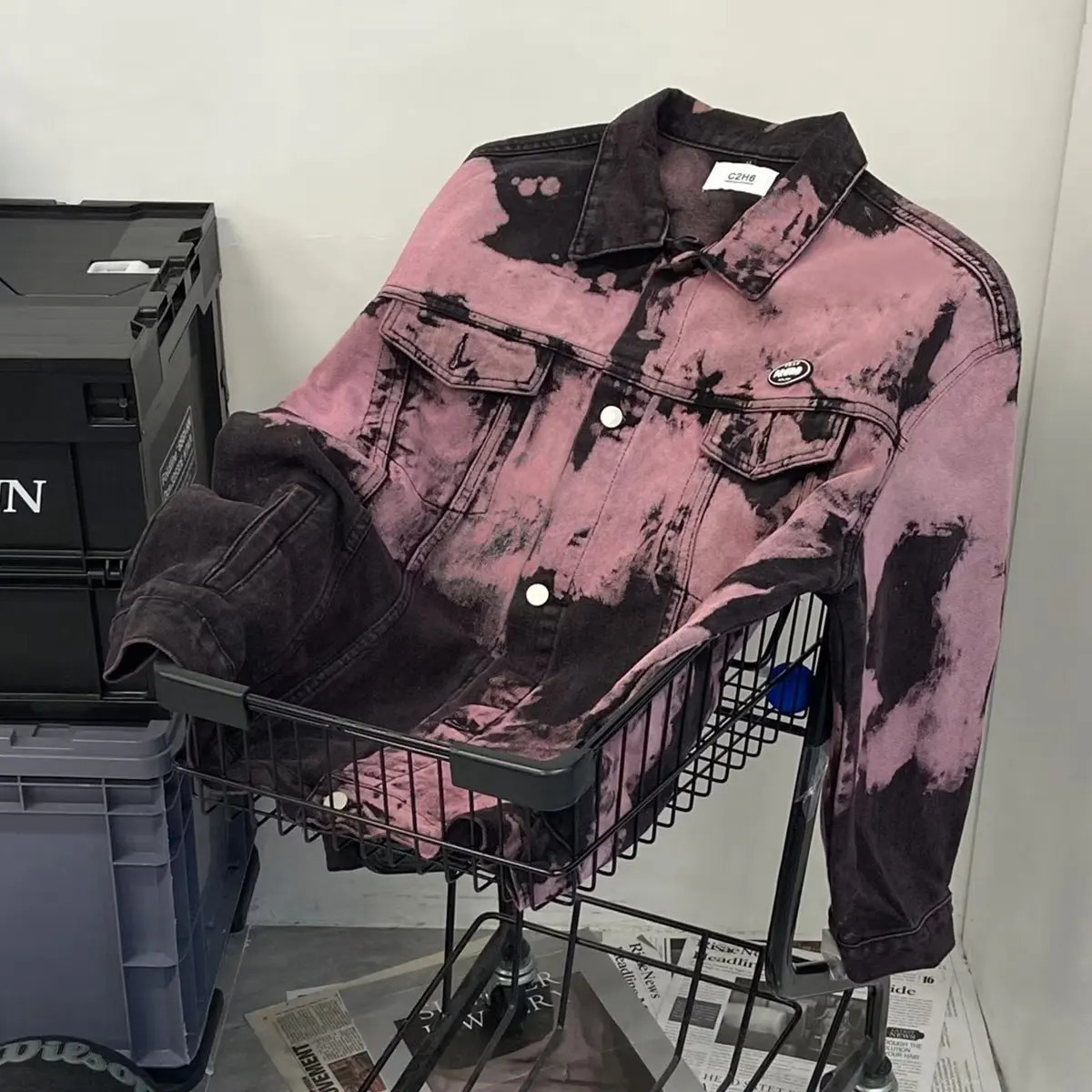 Harajuku Tie Dye Denim Jacket Men Women Loose Harajuku Bomber Outwear Couple Autumn Y2k Vintage Cowboy Coat Spring Autumn 240530