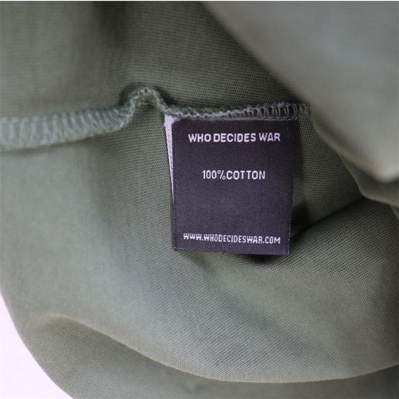 Who Decisions War Eagle Pattern Washed Old Letter Printed T-shirt Cotton Plain Knitted T-shirt 240530