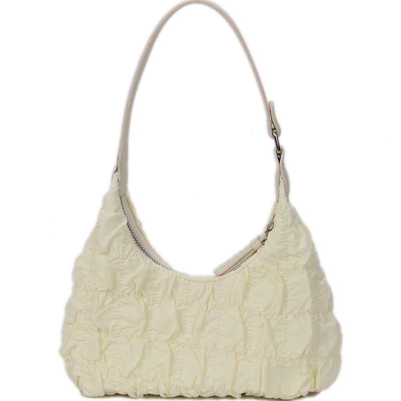 Instagram minimalist pleated underarm bag puff bag new high-end and fashionable bag spicy girl cloud carrying shoulder bag