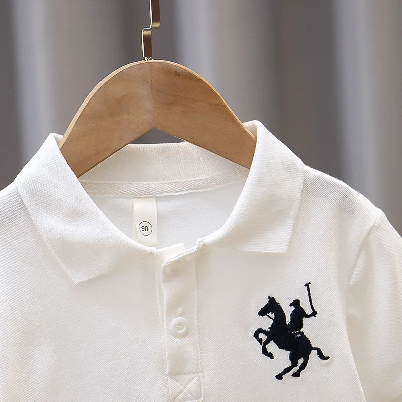 Kids T Shirt for Boys Short Sleeve Polo Shirts Boy Girls Sports Tee Baby Tops Korea Fashion Children School Clothing 2-14y 240601
