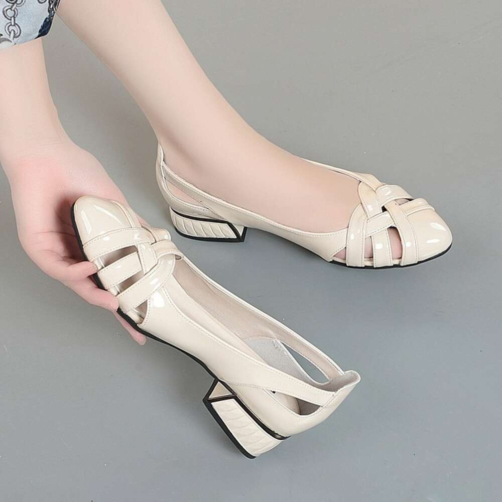 Fashion Sweet Gold Square Heel Nightclub Women's Black High Quality Office Spring Pumps Shoes for Women