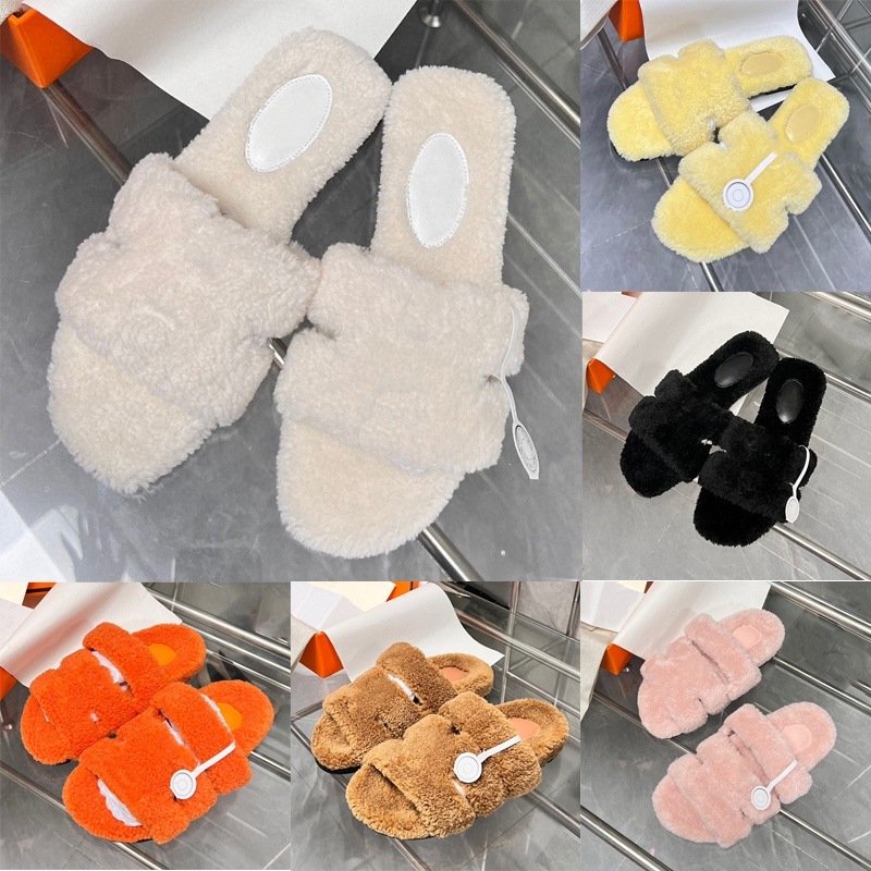 fur slides Slippers designer chypre slippers oran sandals womens leather sandals womens summer and winter beach flat bottomed plush slippers Slipper