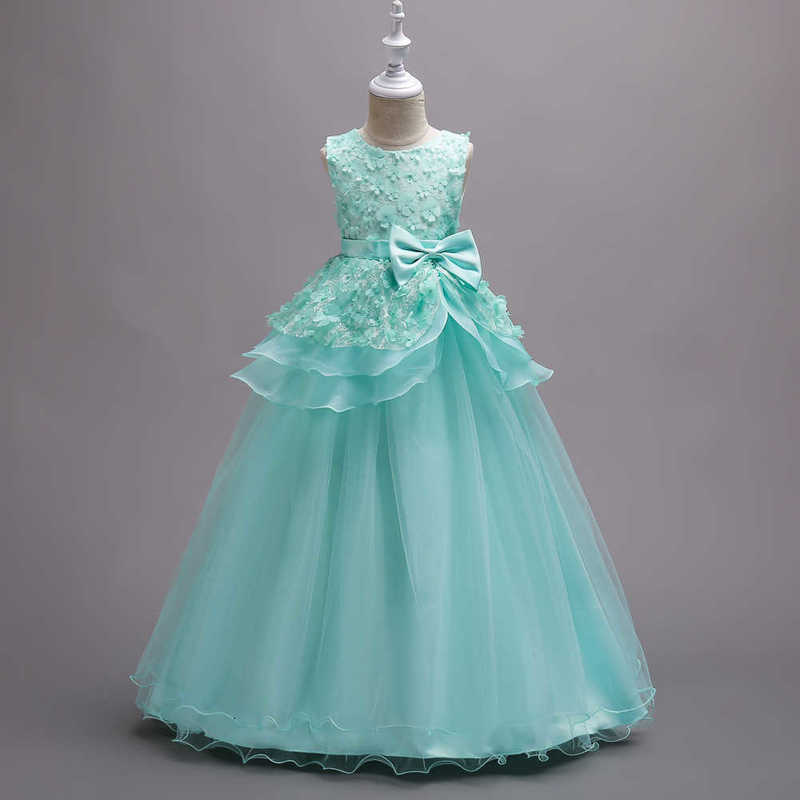 Girl's Dresses Girls' princess dress children's wedding dress fluffy dress flower children's embroidered performance dress long dr