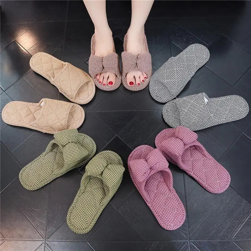 Korean Version of Anti Slip Fabric Sole with Soft Soles for Men and Women Indoor Silent Floor Slippers for Couples All Seasons 240607