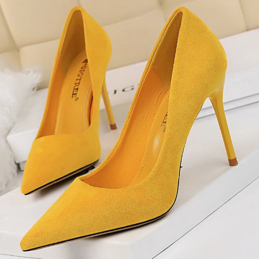 BIGTREE Shoes Suede Woman Pumps High Heels For Women Office Shoes Fashion Stiletto Heels Women Basic Pump Plus Size 42 43 240607