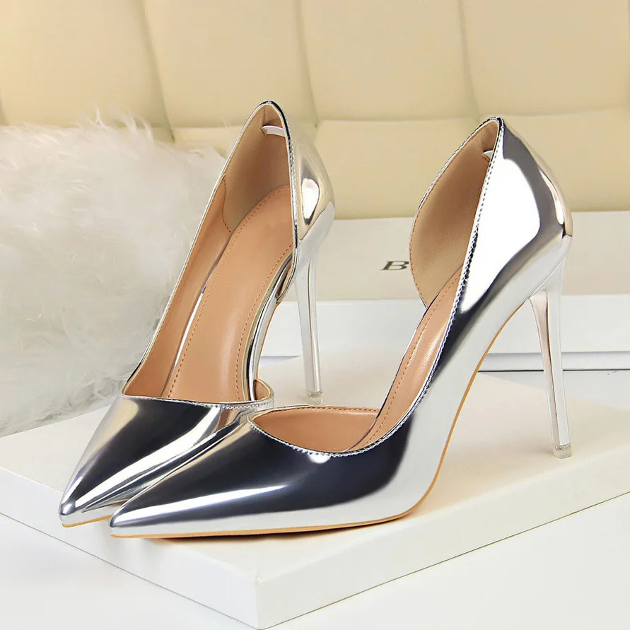 Plus Size 43 est Women 10.5cm High Heels Gold Pumps Female Stripper Tacons Lady Shoes High Heels Scarpins Fetish Shoes 240607