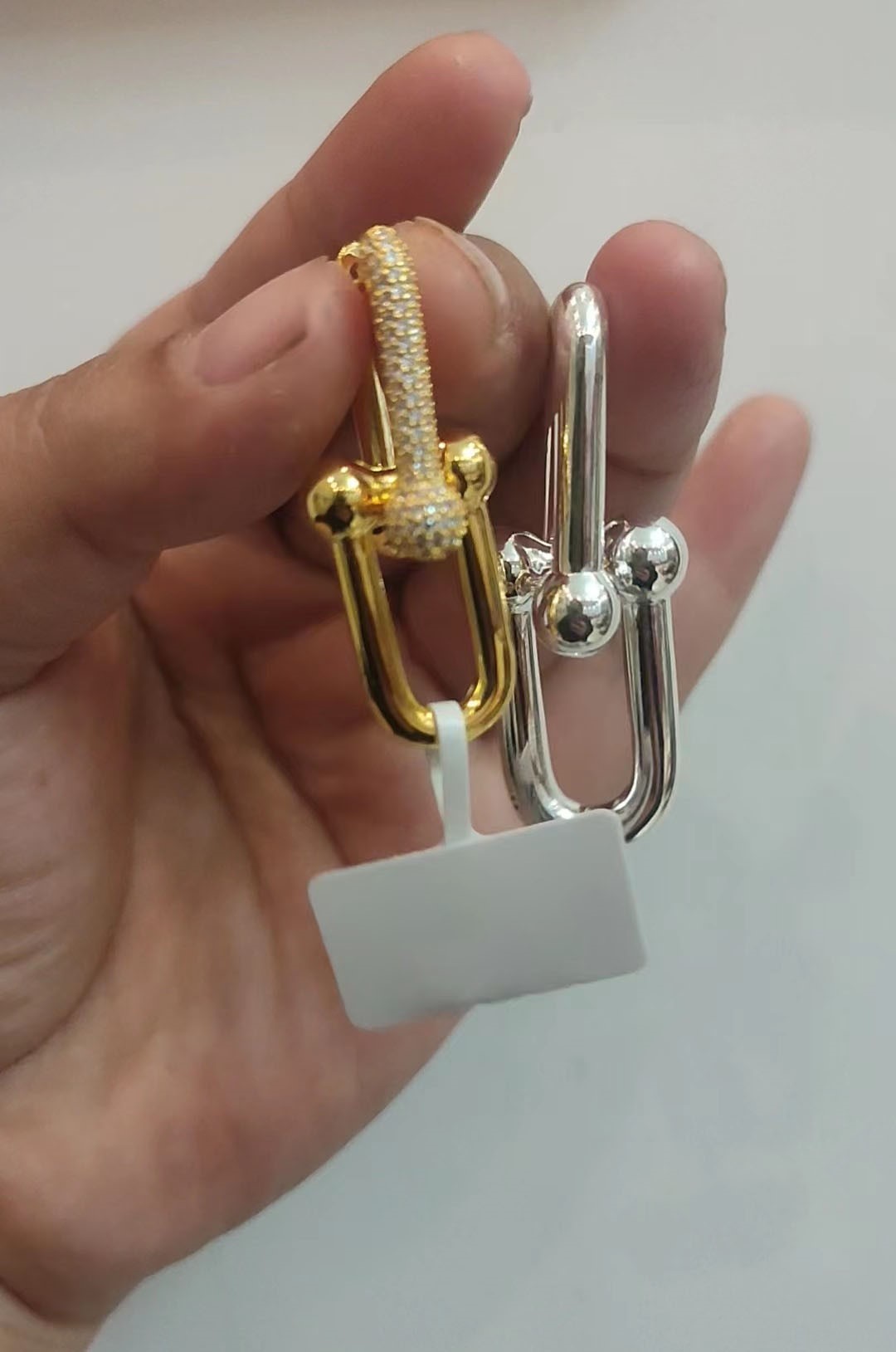 Silver Gold Earrings Dangle Chandelier Chain link Diamond Designer fine jewelry Top Quality Women Mens couple fashion Wedding Party girlfriend custom sale