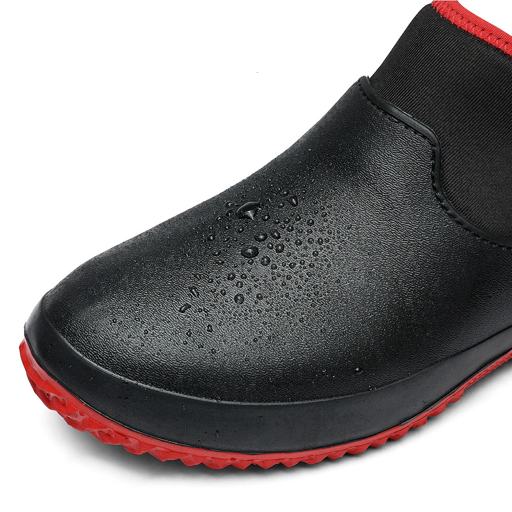 Rain Boots Men Short Waterproof Rubber Boots Outdoor Comfortable Non Slip Work Chef Shoes Fishing Boots Men For Rainy Weather 240607