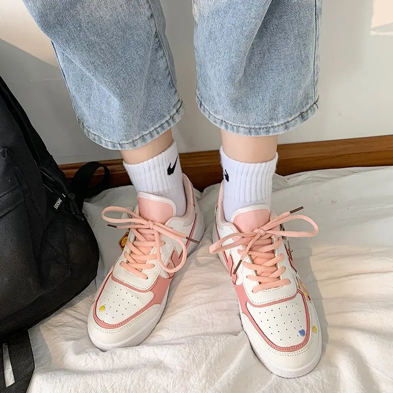 Women Chunky Platform Fashion Autumn Breathable Comfort tennis Feminino Sport Shoes White women Sneakers pink 240607