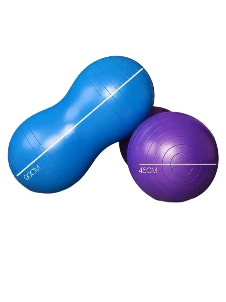 9045cm AntiBurst Peanut Yoga Ball for Home Exercise Fitness Equipment Sports Gym Pilates Trainning with Pump 240603
