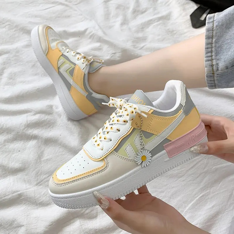 Women Chunky Platform Fashion Autumn Breathable Comfort tennis Feminino Sport Shoes White women Sneakers pink 240607