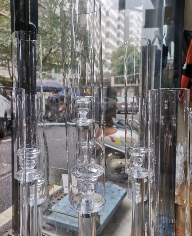 Acrylic Candelabra 9 Heads Candle Holders, Wedding Candlesticks, Flower Stand Holder, Candelabrum for Center Table Decoration H260310