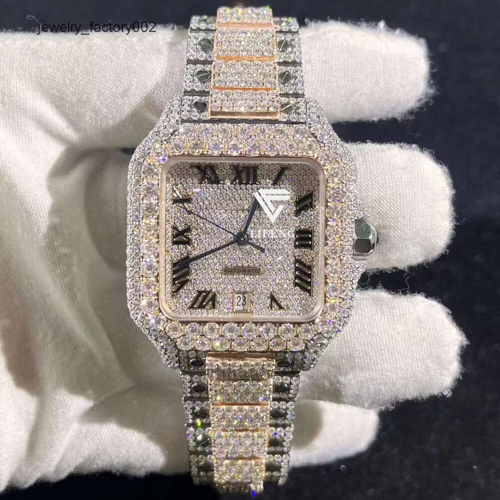 Hip Hop Buss down 41mm Mens mechanical watches vvs Moissanite diamond Watch Iced out Luxury Watch
