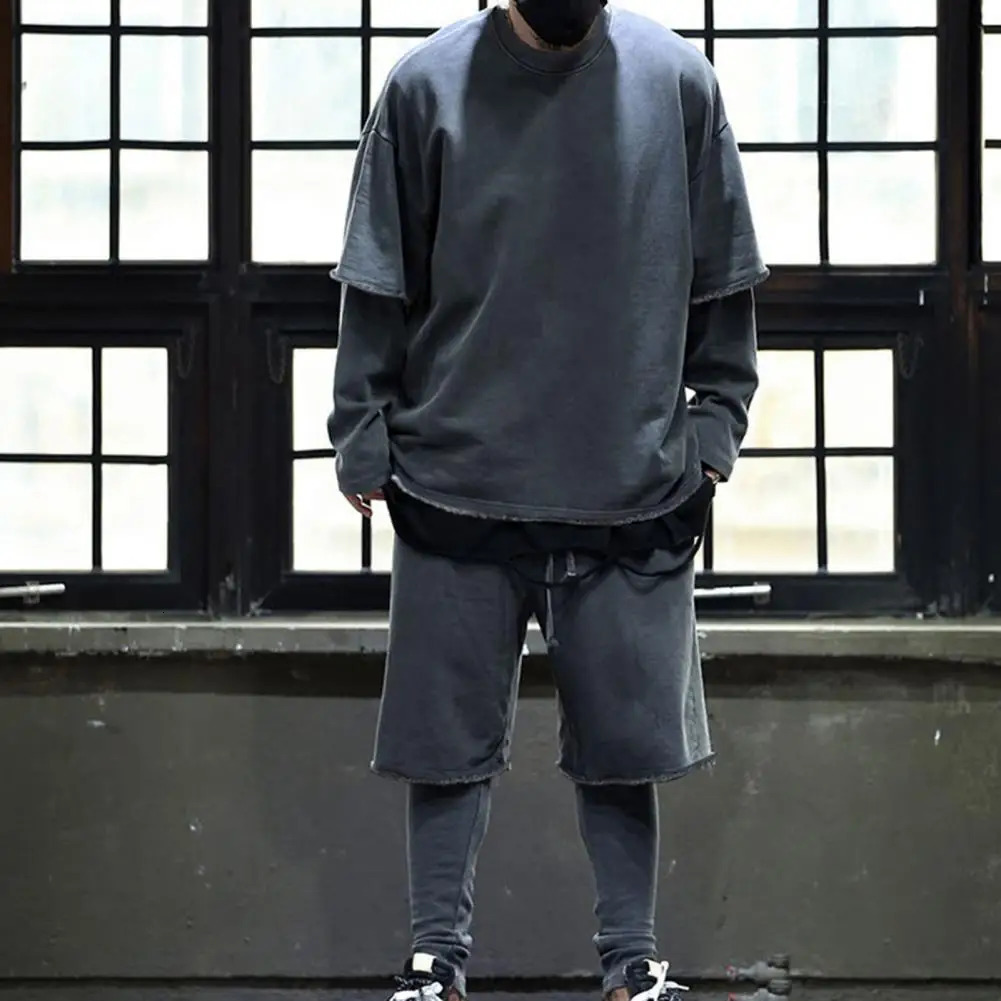 Summer Mens Solid Color Loose Fitting Tracksuits Casual Short Sleeved T-shirt Shorts Pants Two Piece Sets Women Fashion Suit 240529