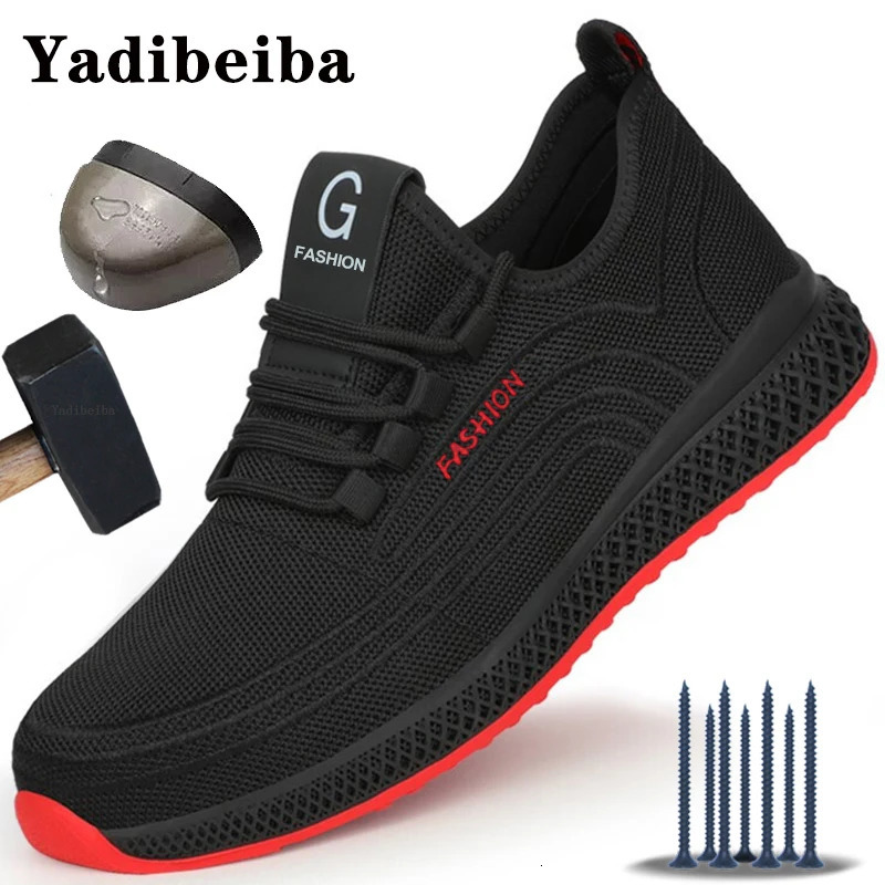 Work Shoes Men Women Sneakers Breathable Steel Toe Boots Lightweight Safety AntiPuncture Wear Resistant Comfortable Mesh Surface Shoes