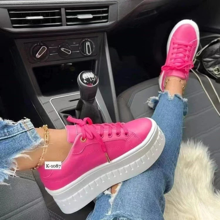 Platform White Shoes Woman Sneakers Fashion Ladies Trainers Baskets Femme Casual Chunky Big Size 43 240607