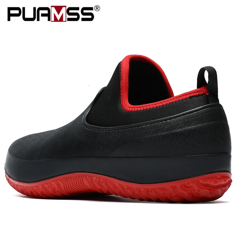 Rain Boots Men Short Waterproof Rubber Boots Outdoor Comfortable Non Slip Work Chef Shoes Fishing Boots Men For Rainy Weather 240607