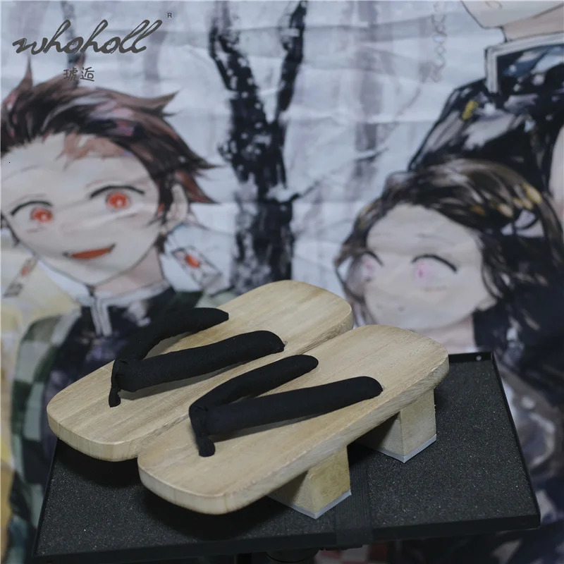 Summer Women Slipper Japanese Geta Wooden Clogs Geisha Samurai Anime Cosplay Shoes Thick Bottom Platform Sandals Man Flip Flops 240607