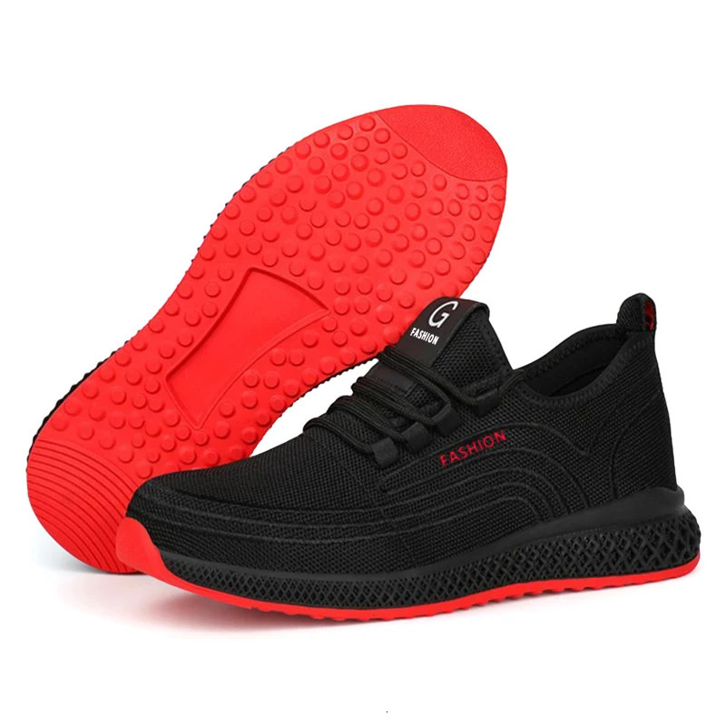 Work Shoes Men Women Sneakers Breathable Steel Toe Boots Lightweight Safety AntiPuncture Wear Resistant Comfortable Mesh Surface Shoes