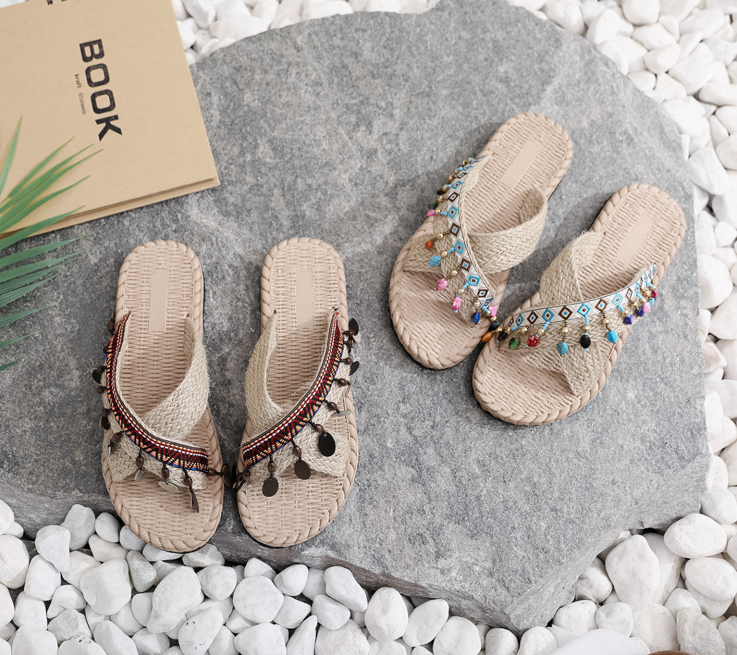 Ethnic Style Women's Slippers Outdoor Beach Flip-ps | 2024 Collection ee10