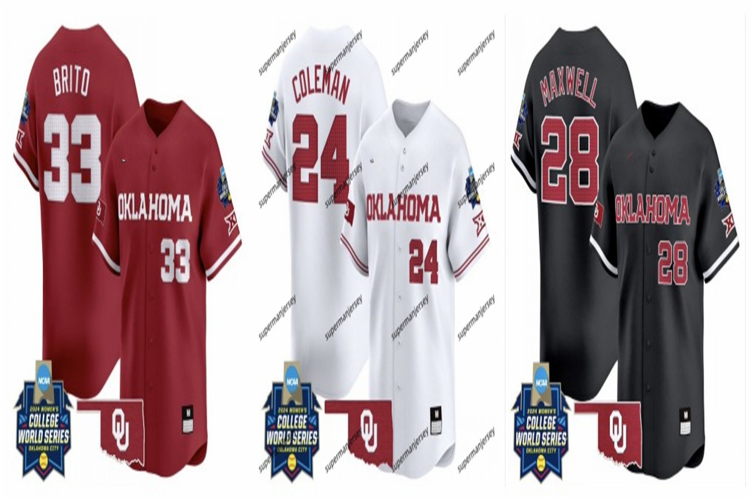 2024 NCAA Stitched Oklahoma Sooners softball Baseball Jersey OU Hannah Coor Kelly Maxwell Riley Ludlam Alyssa Brito Alynah Torres Quincee Lilio Avery Hodge aaa