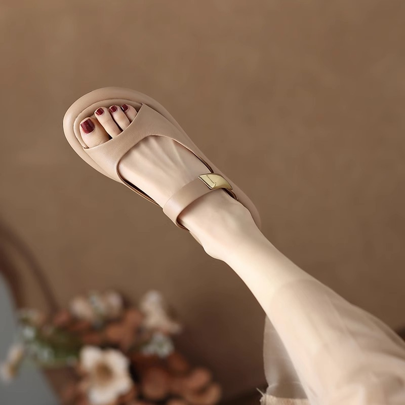 Sandal Womens Casual Shoe New Flip Flops Fashion Slipper Flat Beach Loafer Summer Pool Sandale White Apricot