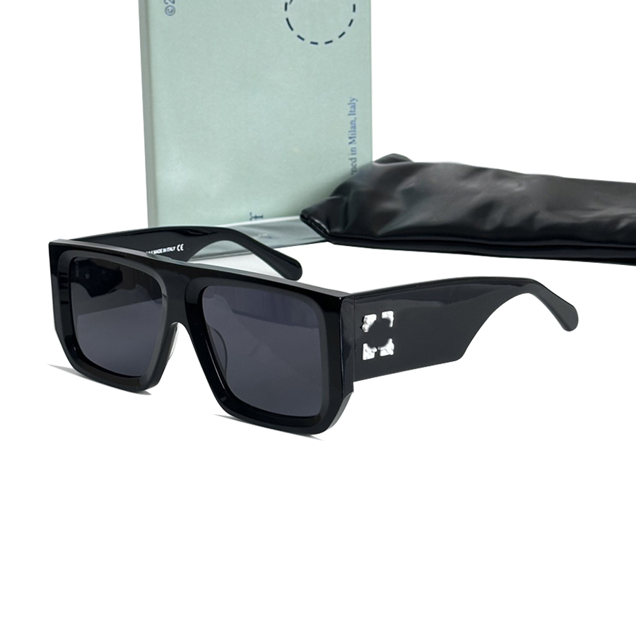 hot luxury designer sunglasses for men 013 mens sunglasses for women woman off Thickened plate black fashion man square eyewerar uv400 protect Wide legs with case