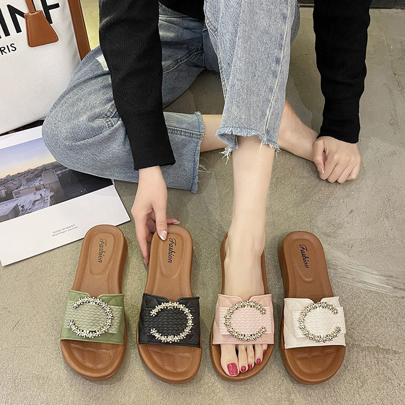 Women Desinger Comfortable Slippers Fashion Flip Flops Ladie Summer Shoes With Letter Decorate