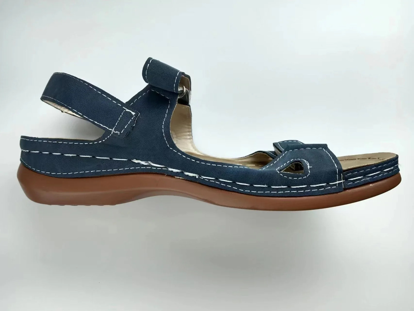 Outdoor Low Heels Platform Barefoot Beach Leather Casual Womens Sabot Shoes Flat Sandals Woman Summer Comfortable Elegant 240528