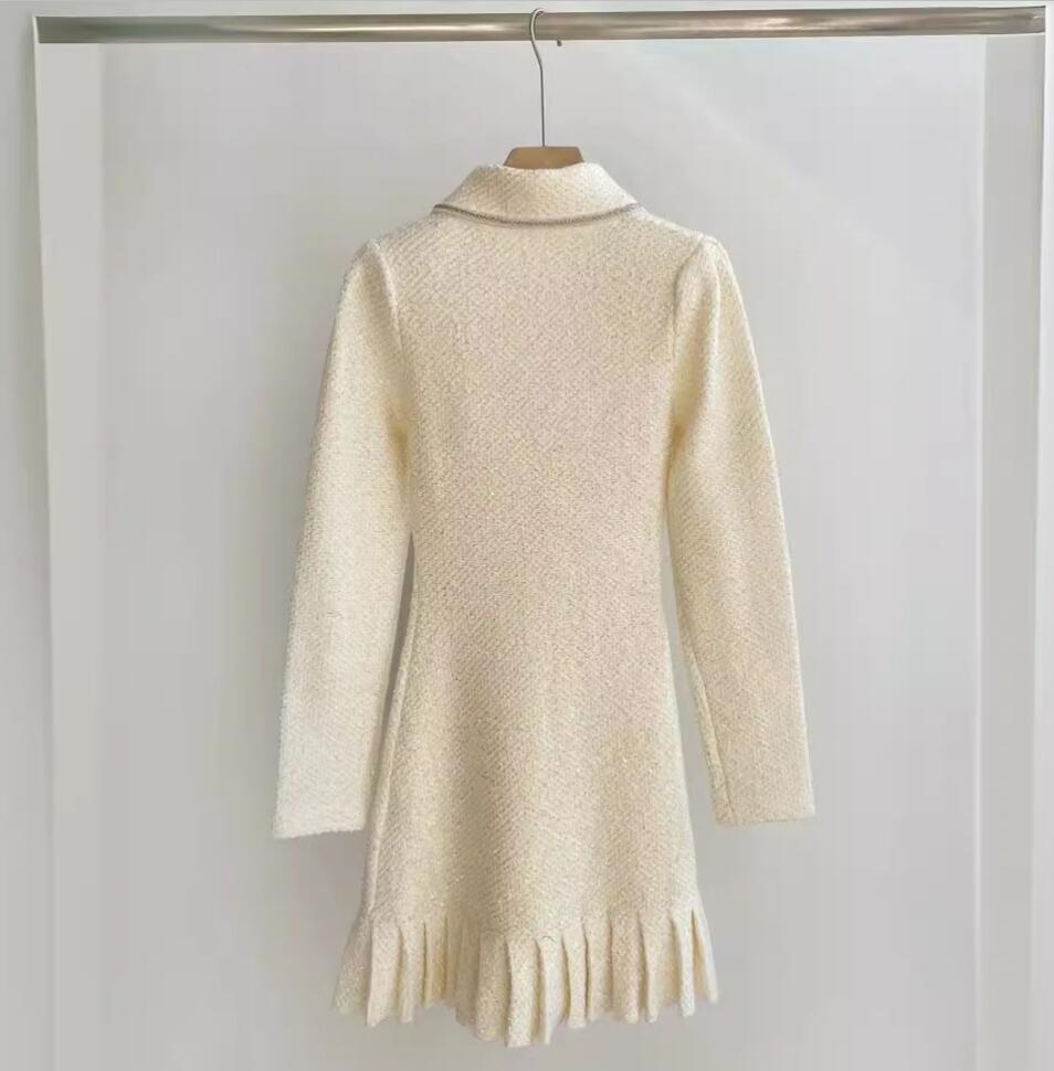 2026 Spring/Summer Designer Printed Long Sleeve Knitted Dress Slimming Women's Skirt