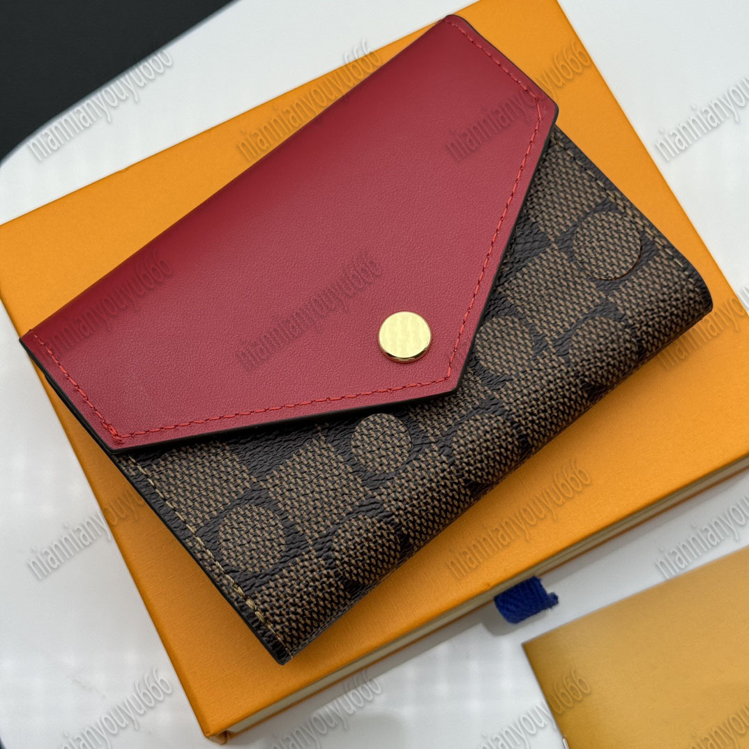 Designer wallets for women Coin Purse Small Wallet victorine Woman Card Holder Luxury wallets Brown Flower ladies Short Wallets Mini Wallets With Orange Box 60168