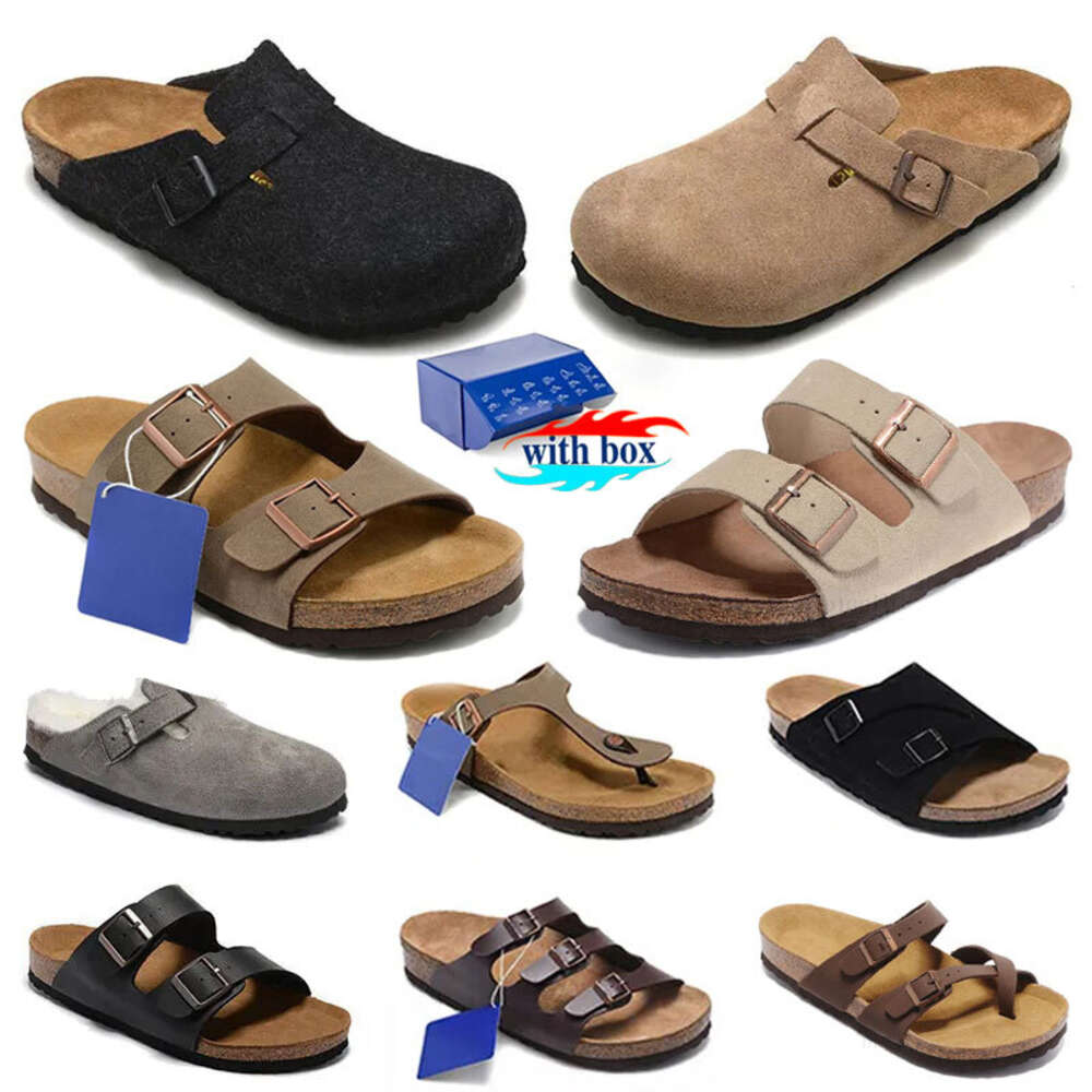 Designer Sandals Slippers Mules Cork Flat Fashion Suede Slides Summer Leather Slide Favourite Beach Casual Shoes Women Men