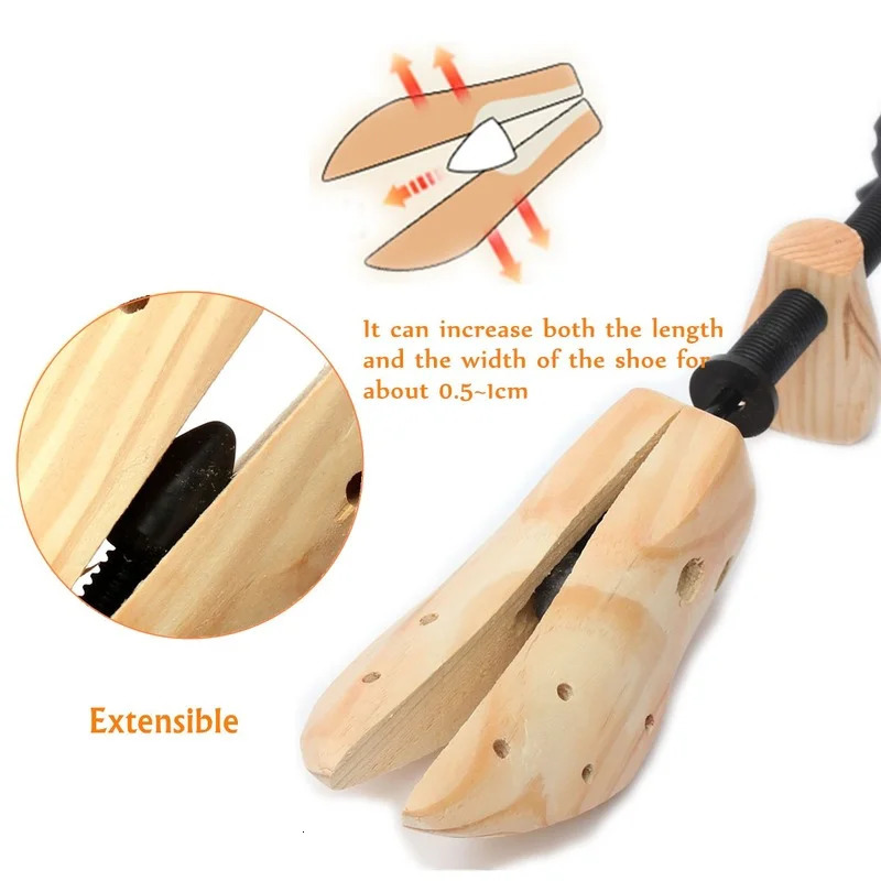 Stretcher Shoes Tree Shaper Rack 1Piece Unisex Shoe SML for Women Man Adjustable Wooden Pumps Boots Expander Trees Size 240607