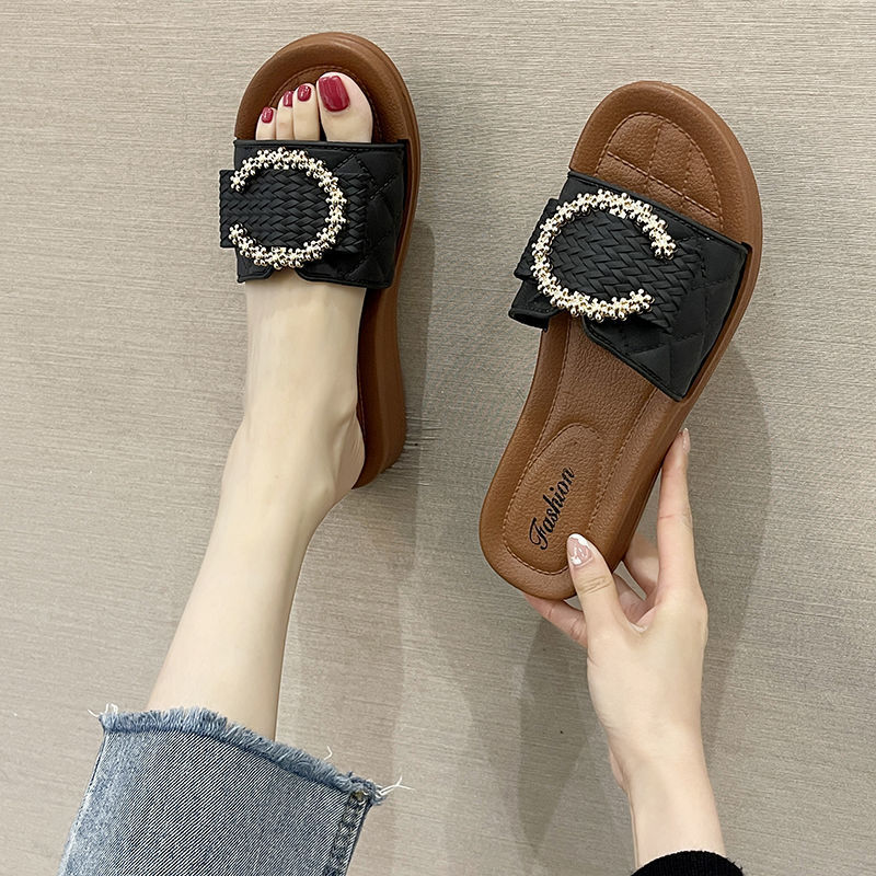 Women Desinger Comfortable Slippers Fashion Flip Flops Ladie Summer Shoes With Letter Decorate