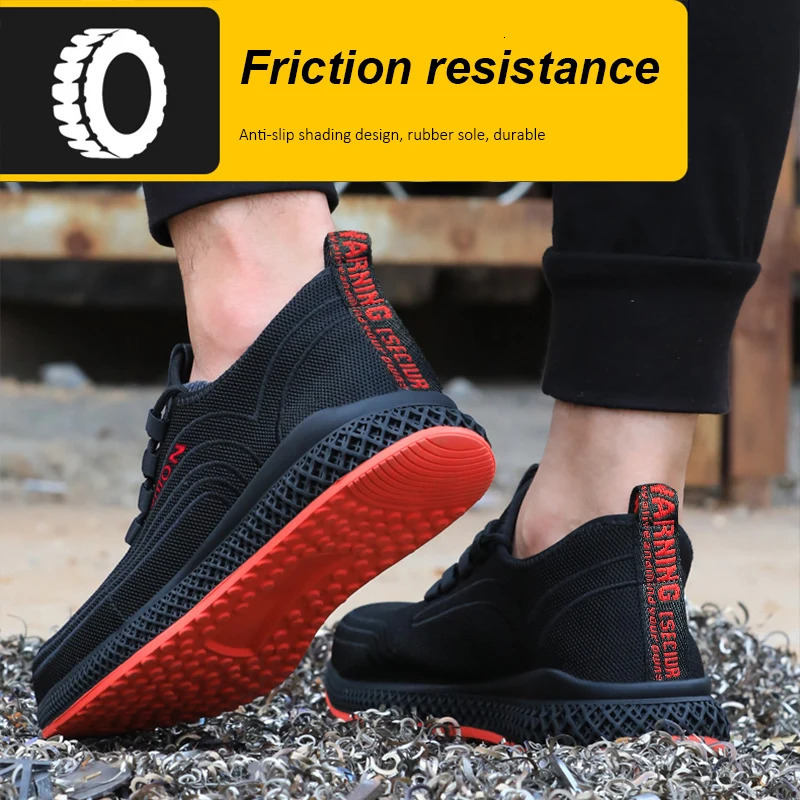 Work Shoes Men Women Sneakers Breathable Steel Toe Boots Lightweight Safety AntiPuncture Wear Resistant Comfortable Mesh Surface Shoes