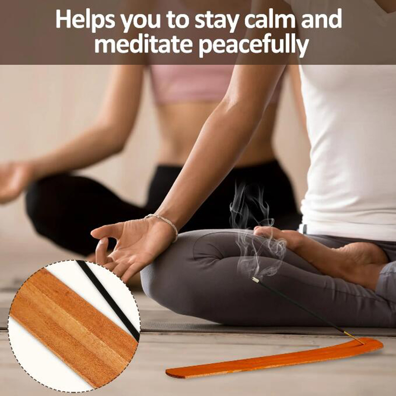 Natural Wooden Incense Stick Holder Fragrance Lamps Ash Catcher Burner Holders Home Decoration Censer Tool Pine Wood Tray 24*0.4*3.5CM