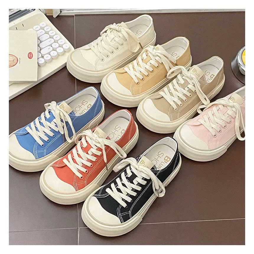 Womens Canvas Shoes Comfort Edition Korean Fashion Spring/Summer Womens Sports Shoes and Casual Womens Shoes 240516