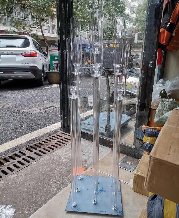 Acrylic Candelabra 9 Heads Candle Holders, Wedding Candlesticks, Flower Stand Holder, Candelabrum for Center Table Decoration H260310