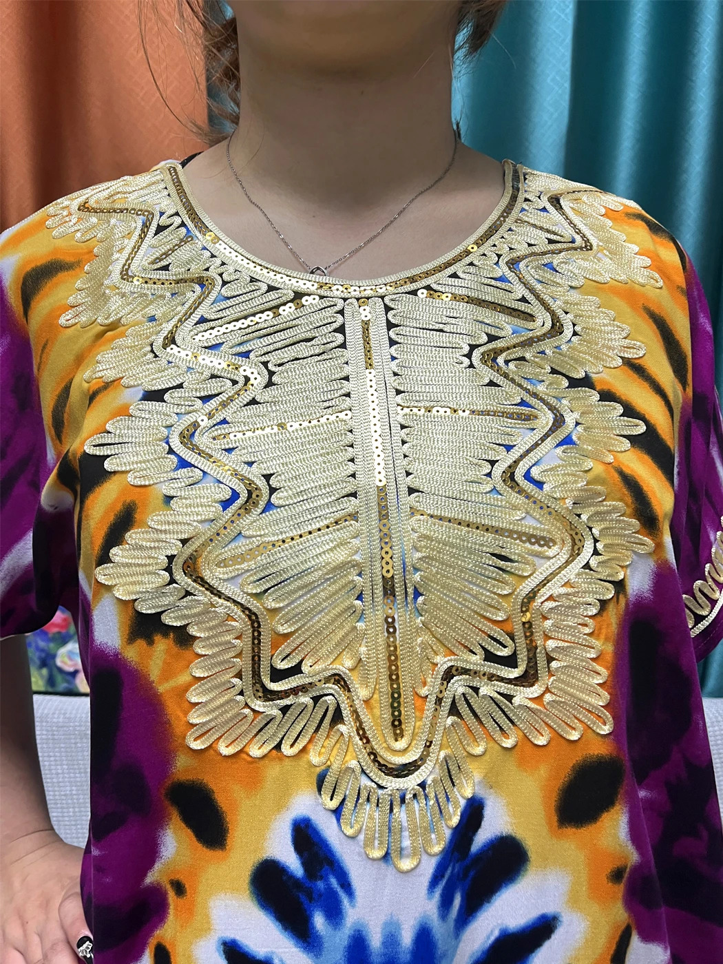 Muslim Printed Abayas For Women Dubai Cotton Short SLeeves Appliques Loose Femme Robe African Islam Dresses With Hijabs 240529