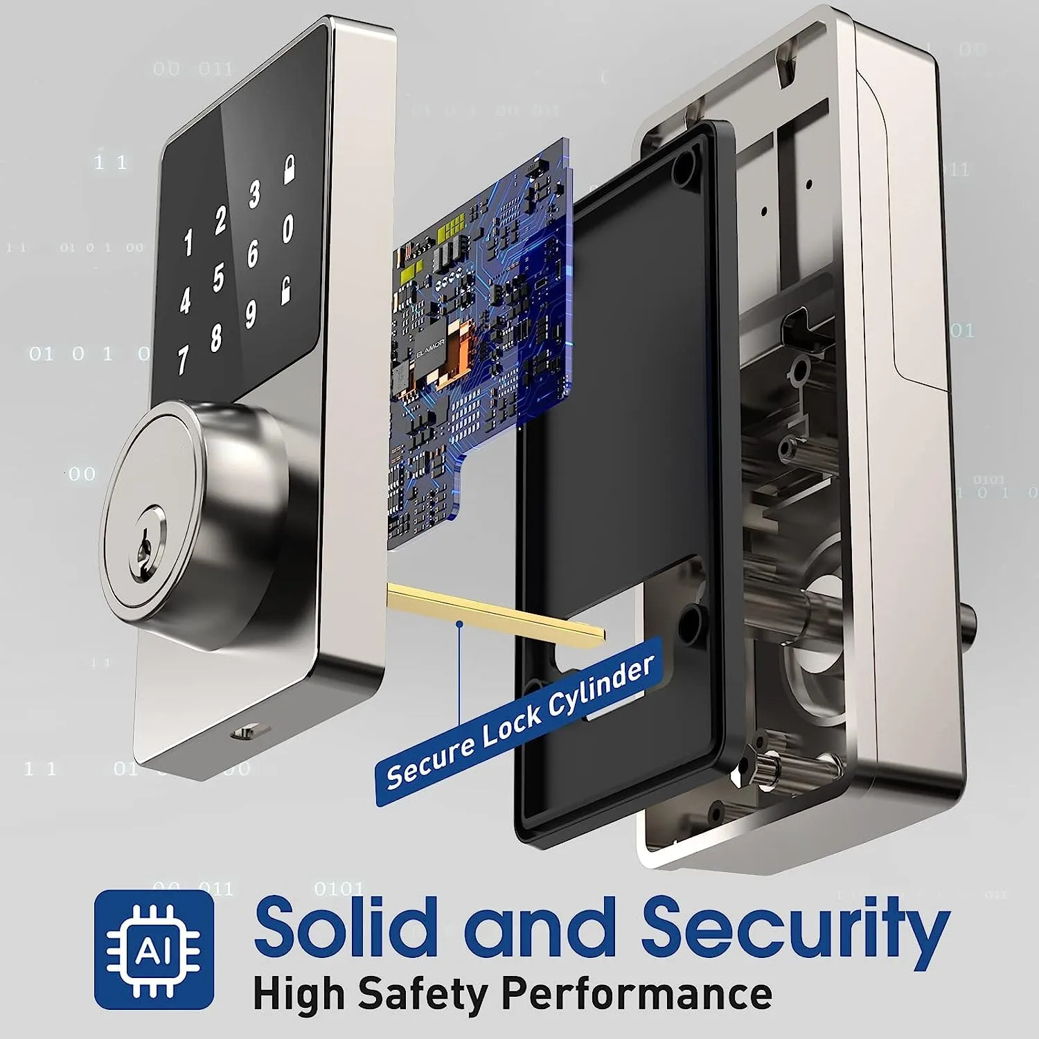 Smart Lock with password Keyless Entry Door Touchscreen Keypads Easy to Install App Unlock 50 User Codes 240603