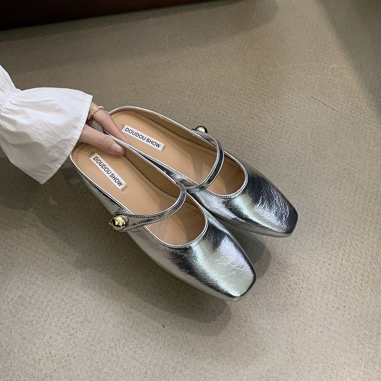 Flats Classic Dress Sandal Women Silver Beige Brown Casual Shoes Summer Slippers