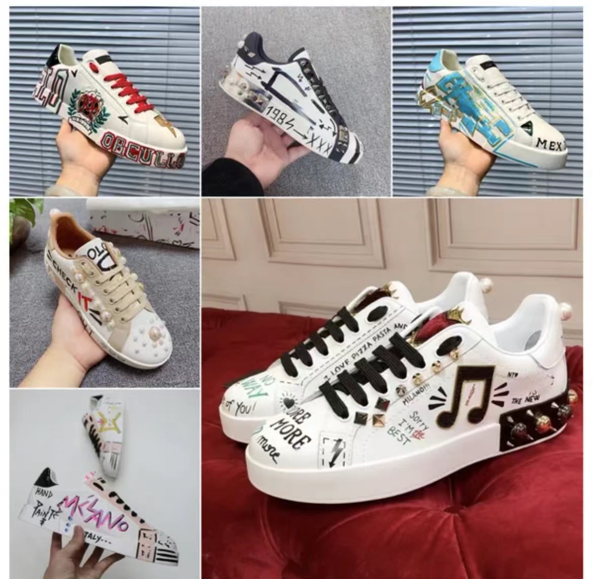 Designer sneaker chaussure homme chaussures hommes baskets de luxe noir blanc raven crown lettre doodle cuir véritable athleisure baskets femme q