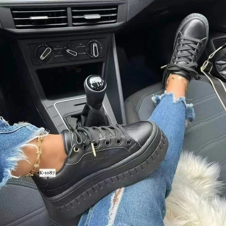 Platform White Shoes Woman Sneakers Fashion Ladies Trainers Baskets Femme Casual Chunky Big Size 43 240607
